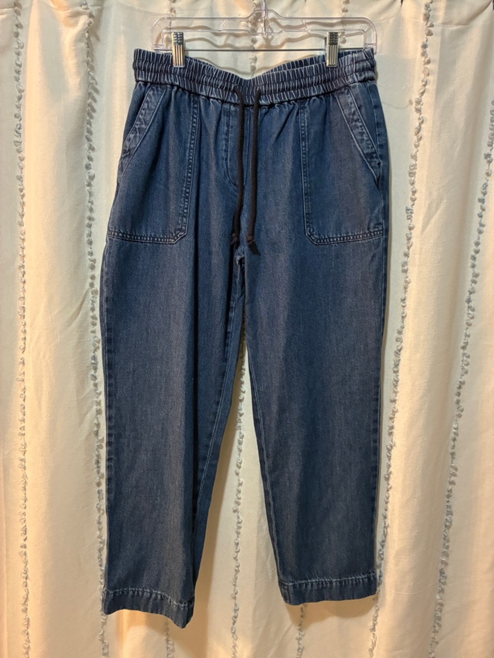 Talbots front pocket pull on cropped jeans size medium petite